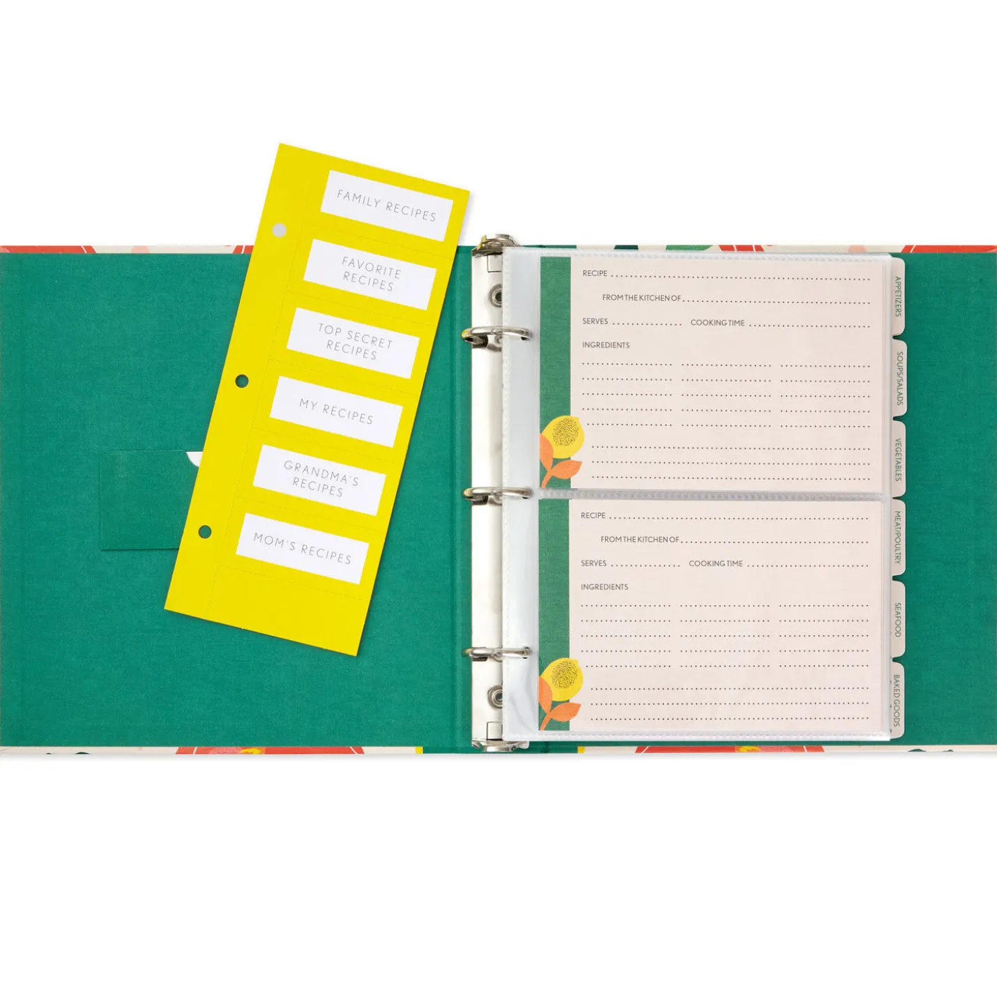 Bright Citrus Customizable Recipe Organizer Book