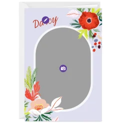 Bright Flowers and Oval Frame Custom Card