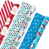 Bright Joy 3-Pack Kids Reversible Christmas Wrapping Paper Assortment, 120 sq. ft.