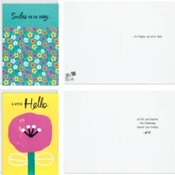 Brightly Painted Flowers Assorted Thinking of You Cards, Pack of 12