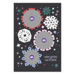 Bright Paper Snowflakes Flat Holiday Photo Card