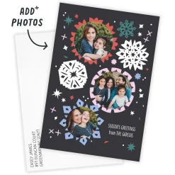 Bright Paper Snowflakes Flat Holiday Photo Card