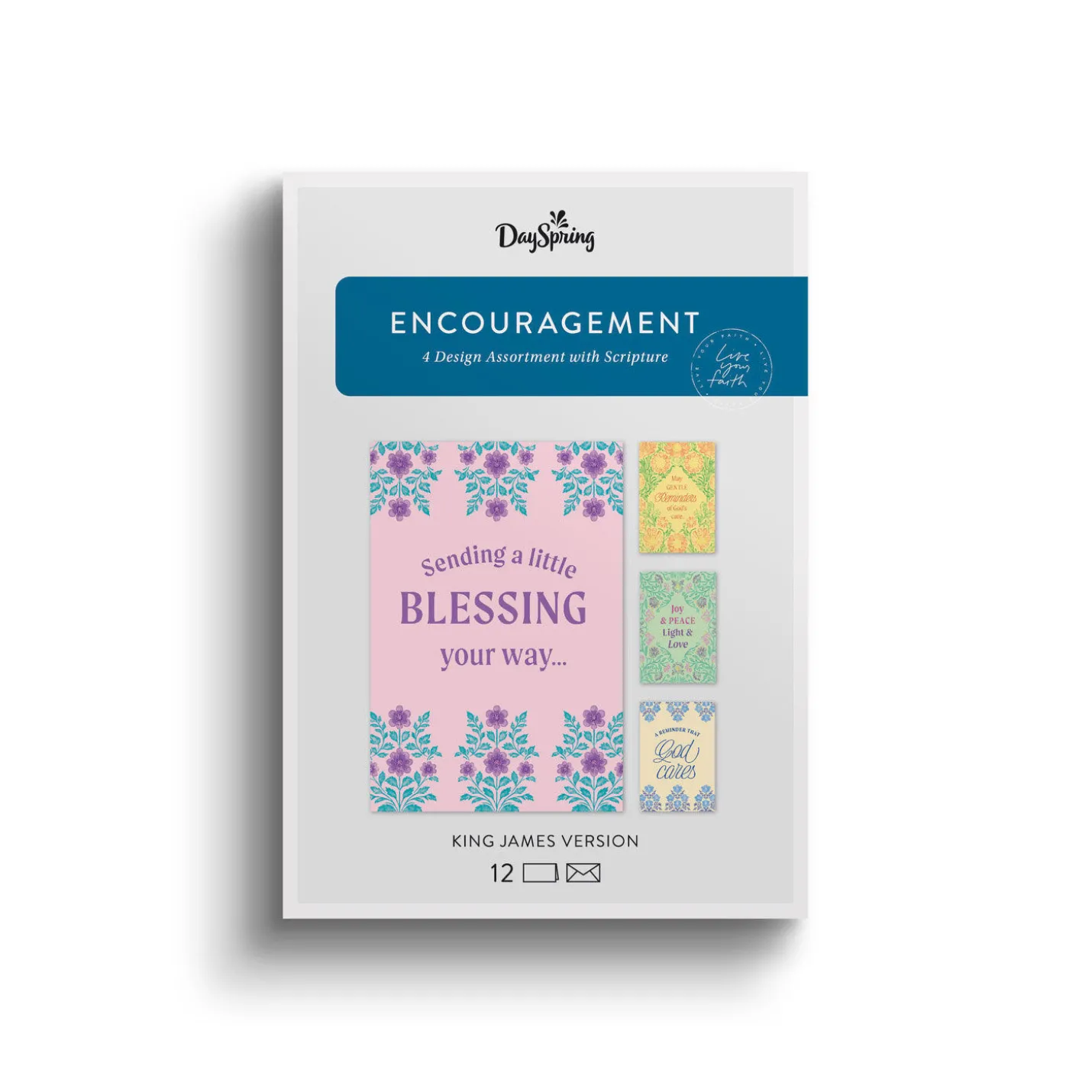 Bright Patterns Assorted Religious Encouragement Cards, Box of 12
