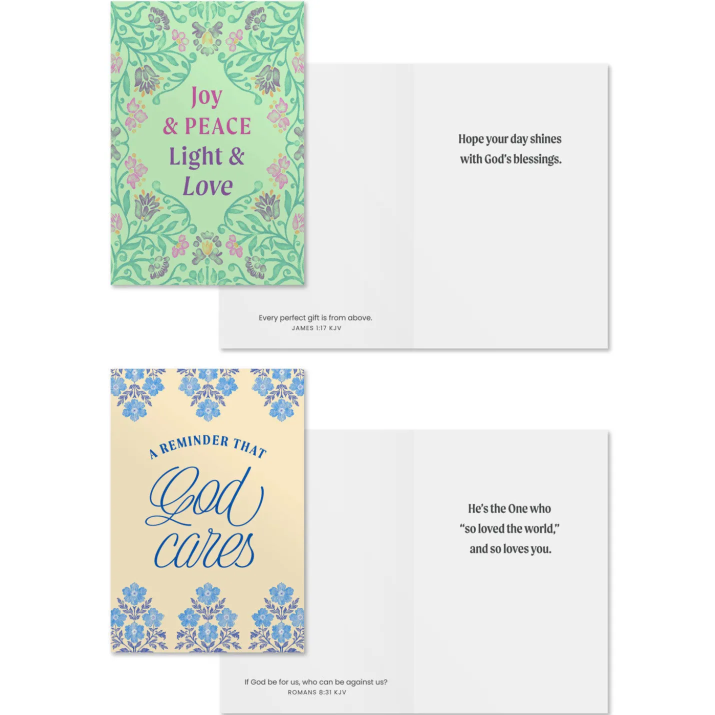 Bright Patterns Assorted Religious Encouragement Cards, Box of 12