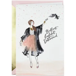 Brilliant, Confident, Determined Graduation Card for Her