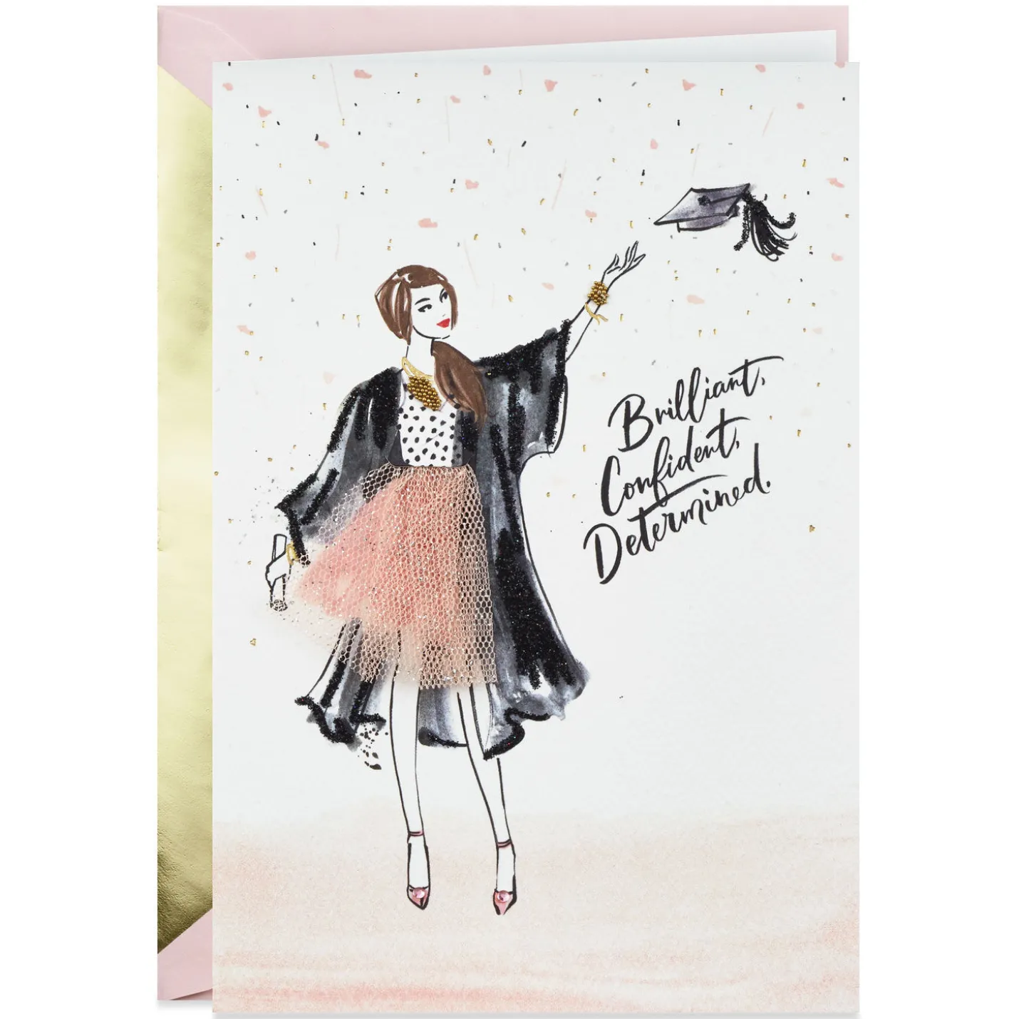 Brilliant, Confident, Determined Graduation Card for Her