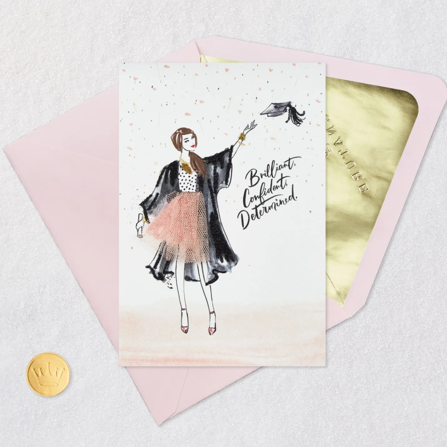 Brilliant, Confident, Determined Graduation Card for Her