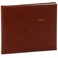 Brown Hexagonal Pattern Guest Book