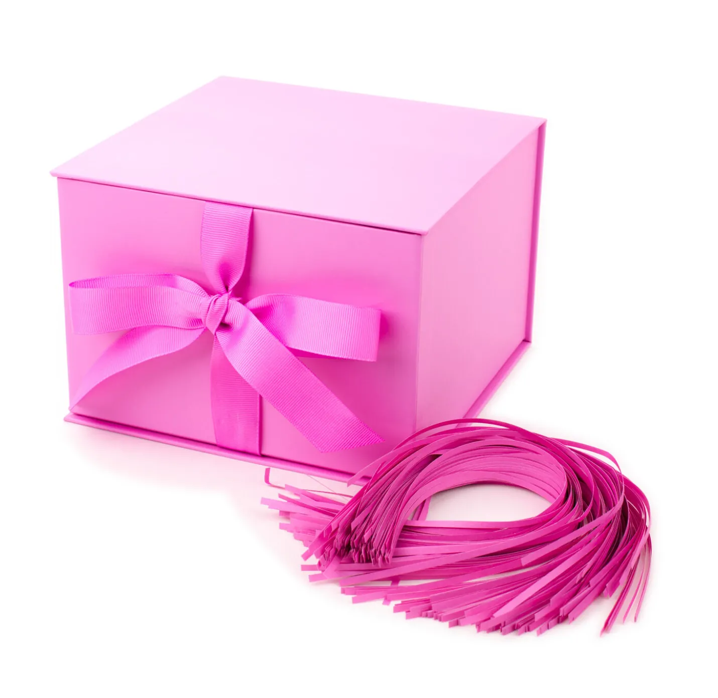 Bubblegum Pink 5x7 Large Gift Box With Shredded Paper Filler