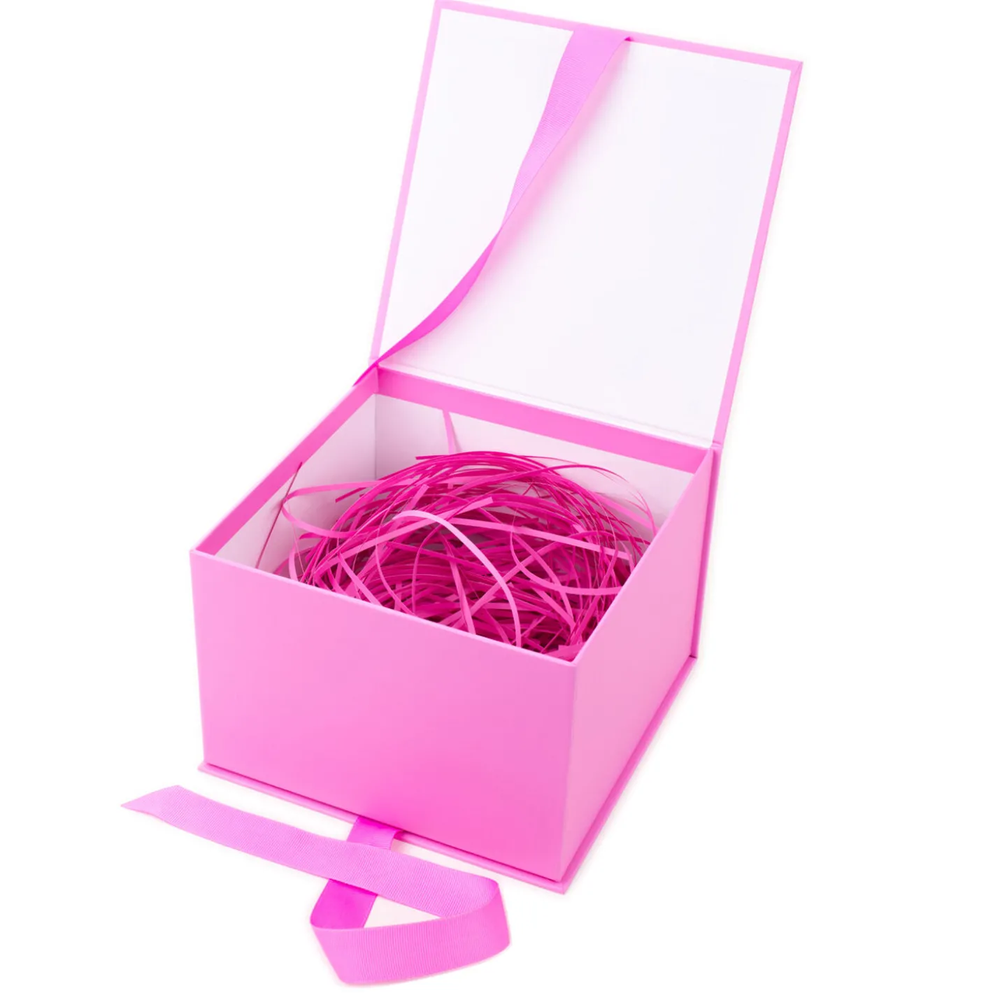 Bubblegum Pink 5x7 Large Gift Box With Shredded Paper Filler