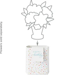 Build-a-Bouquet Happy Birthday Confetti Pop-Up Paper Vase With Mini Card