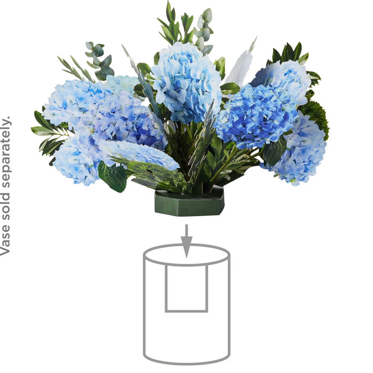 Build-a-Bouquet Blue Hydrangeas Pop-Up Paper Flowers