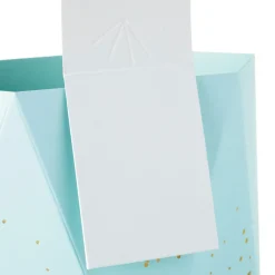 Build-a-Bouquet Celebrate Turquoise Blue Pop-Up Paper Vase With Mini Card