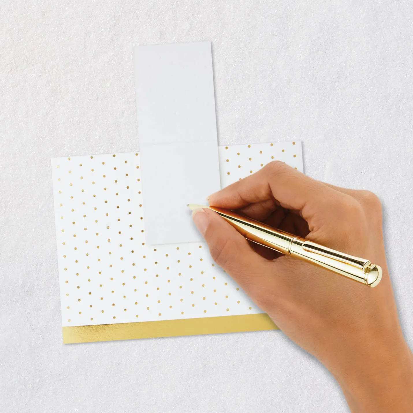 Build-a-Bouquet Gold Polka Dots Pop-Up Paper Vase With Mini Card