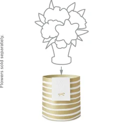 Build-a-Bouquet Gold Stripes Pop-Up Paper Vase With Mini Card