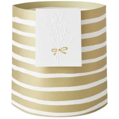 Build-a-Bouquet Gold Stripes Pop-Up Paper Vase With Mini Card