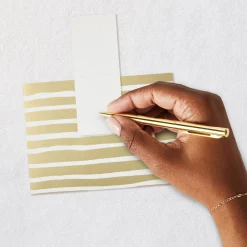 Build-a-Bouquet Gold Stripes Pop-Up Paper Vase With Mini Card