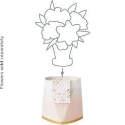 Build-a-Bouquet Pink Ombré Pop-Up Paper Vase With Mini Card