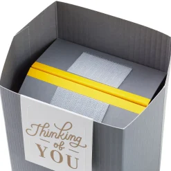 Build-a-Bouquet Thinking of You Gray Stripes Pop-Up Paper Vase With Mini Card