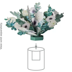 Build-a-Bouquet White and Green Pop-Up Paper Flowers