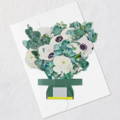 Build-a-Bouquet White and Green Pop-Up Paper Flowers
