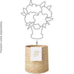 Build-a-Bouquet Woven Basket Pop-Up Paper Vase With Mini Card