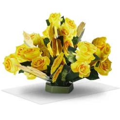 Build-a-Bouquet Yellow Roses Pop-Up Paper Flowers
