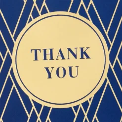 Bulk Navy and Gold Assorted Blank Thank-You Notes, Box of 120