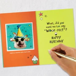 Bulldog in Party Hat Funny 9th Birthday Card With Decal