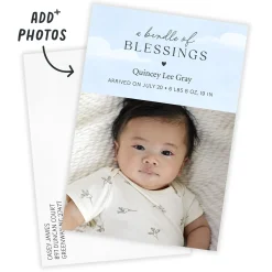 Bundle of Blessings Blue Sky Birth Announcement