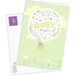 Bunny Sending Love Custom New Baby Card