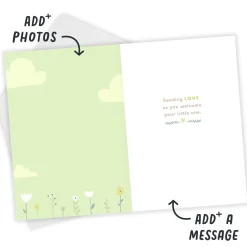 Bunny Sending Love Custom New Baby Card