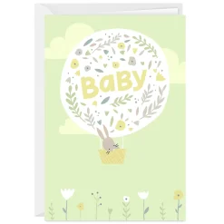 Bunny Sending Love Custom New Baby Card