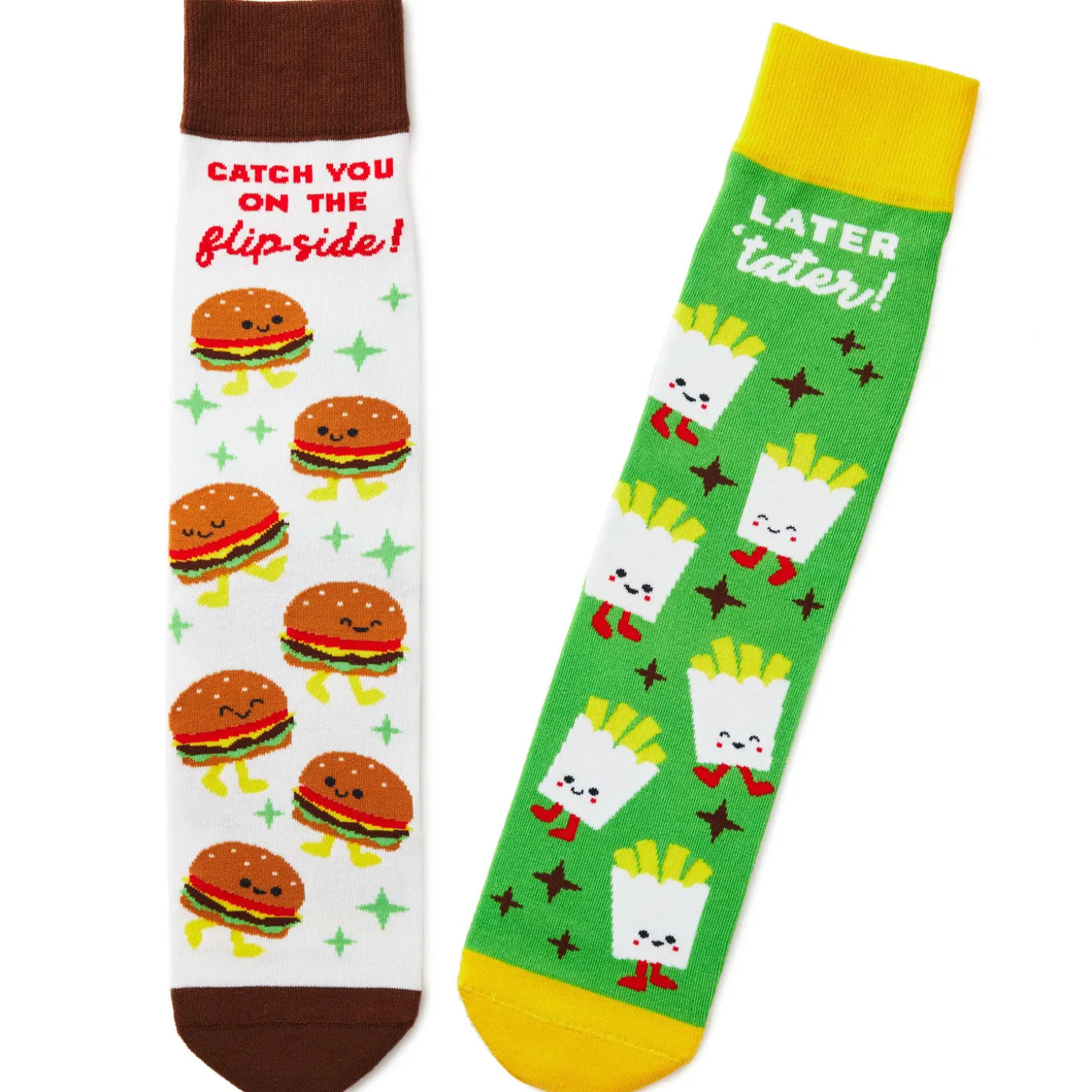 Burger and Fries Better Together Funny Crew Socks
