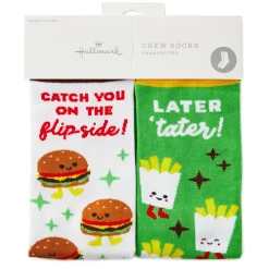 Burger and Fries Better Together Funny Crew Socks