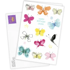 Butterflies and Happiness Custom Birthday Card