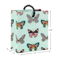 4.6" Butterflies on Mint Gift Card Holder Mini Bag