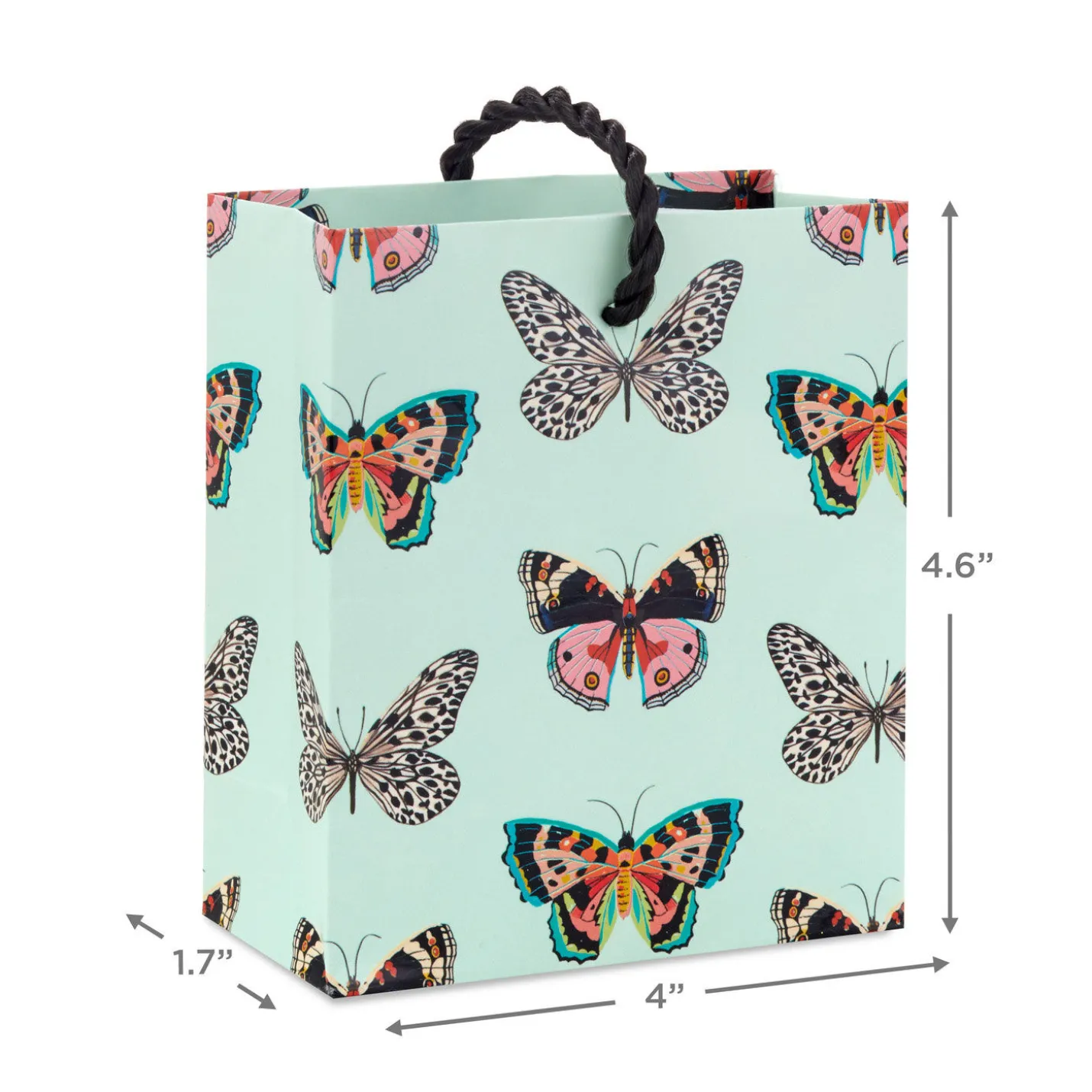4.6" Butterflies on Mint Gift Card Holder Mini Bag