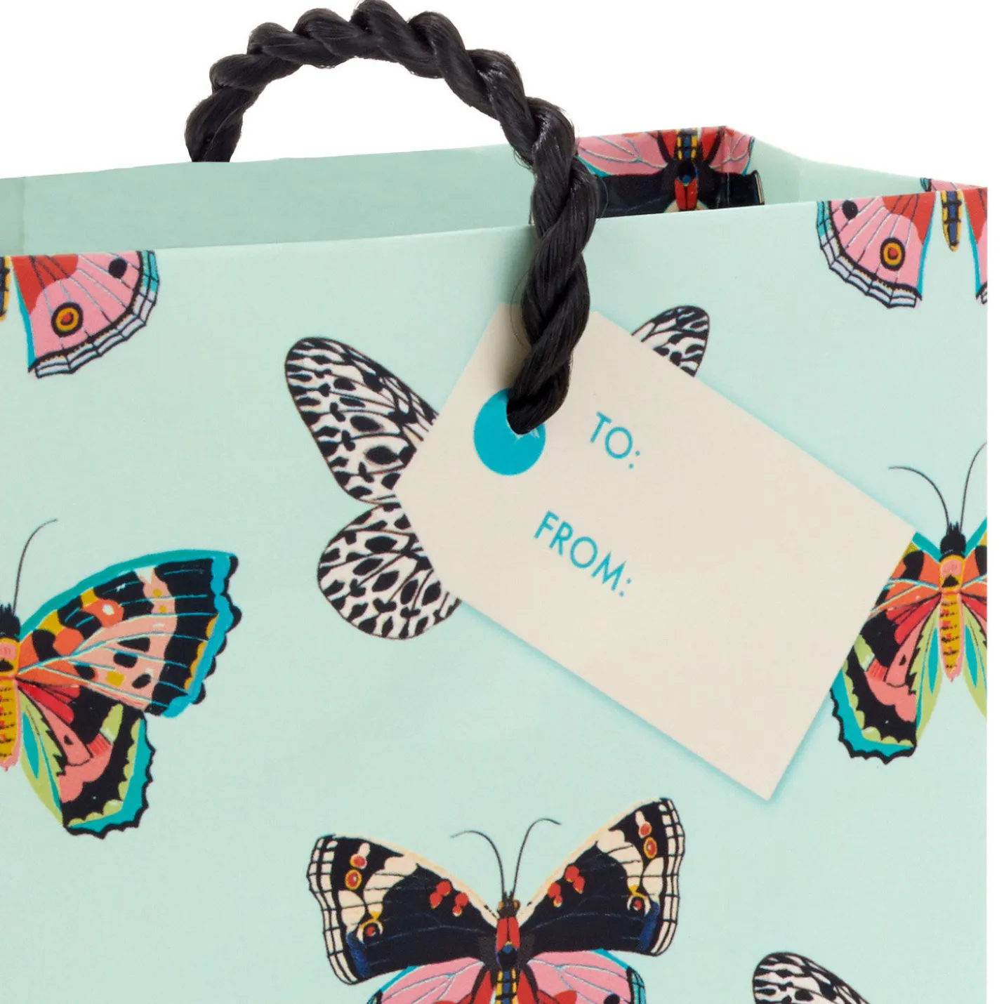 4.6" Butterflies on Mint Gift Card Holder Mini Bag