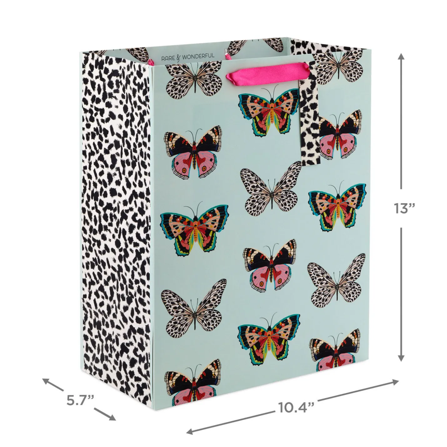 13" Butterflies on Mint Large Gift Bag