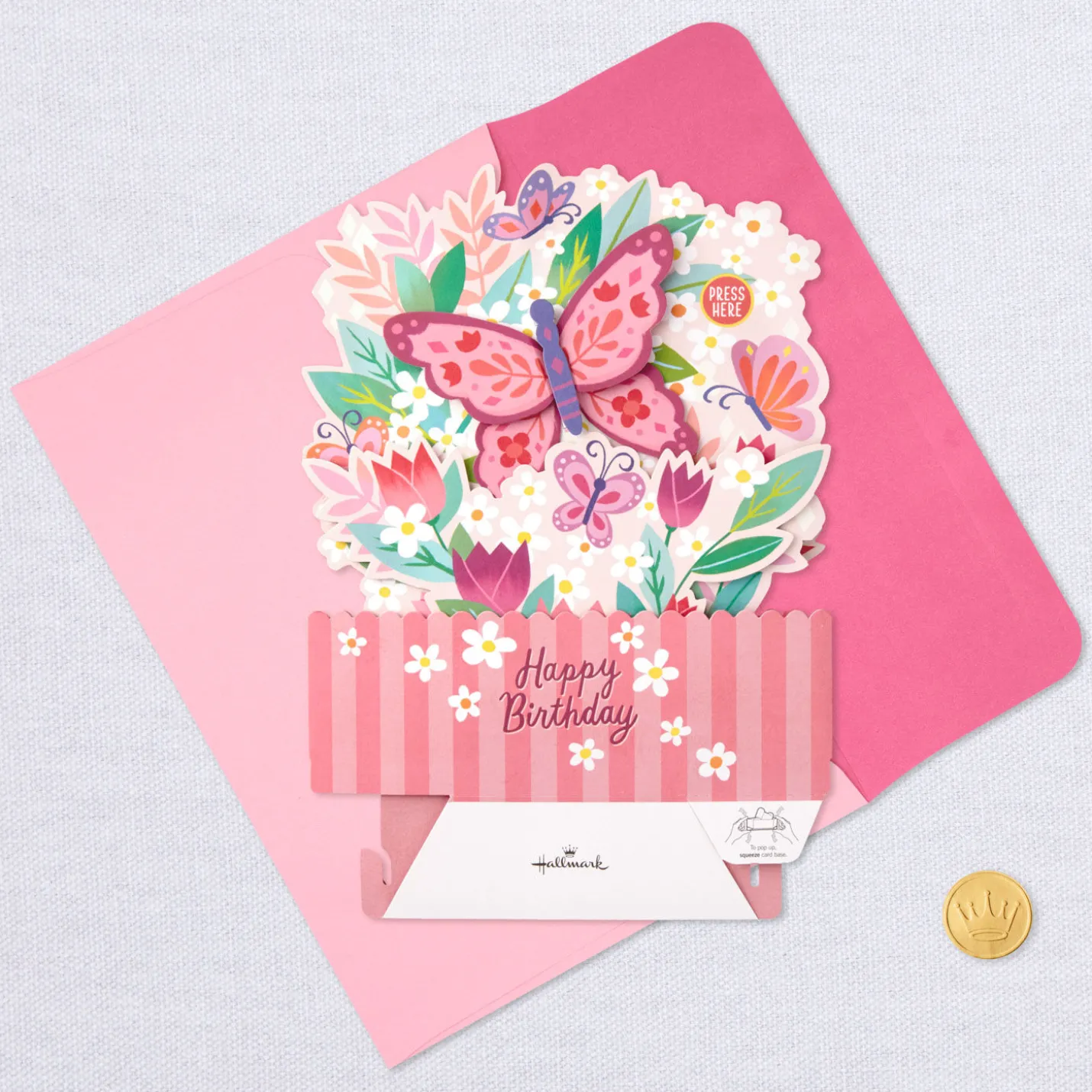 Butterfly Bouquet Musical 3D Pop-Up Birthday Card With Motion