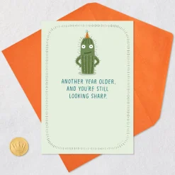 Cactus Looking Sharp Funny Birthday Card