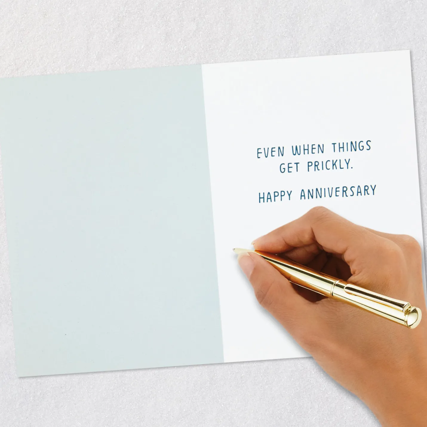 Cactus Happily Stuck With You Funny Anniversary Card