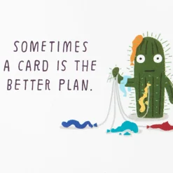 Cactus With Balloons Funny Encouragement Card