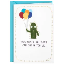 Cactus With Balloons Funny Encouragement Card