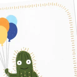 Cactus With Balloons Funny Encouragement Card