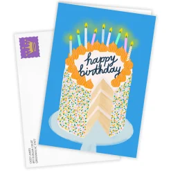 Cake and Candles Custom Birthday Card