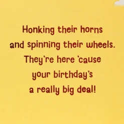 Cake and Construction Worker Animals in Trucks 4th Birthday Card
