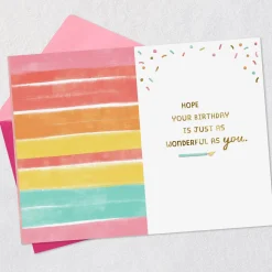 Cake Slice Happy and Bright Birthday Card for Granddaughter