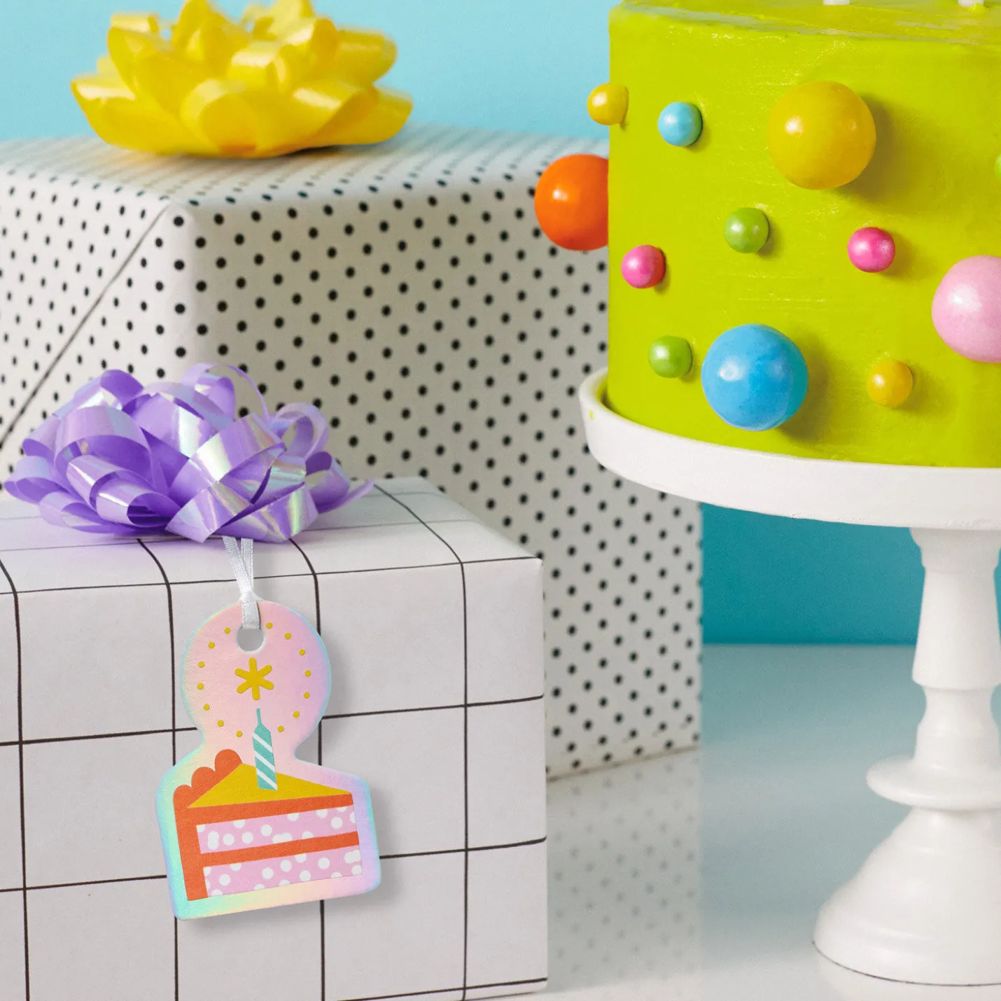 Cake and Candle Die-Cut Gift Tag